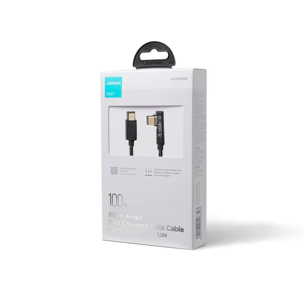 Joyroom Vinklet USB-C til USB-C Kabel 100W 1,2 m - Sort Black