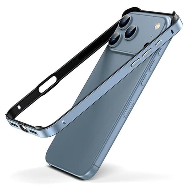 Mobilskal till iPhone 17 Pro Max Hollow Metal Bumper - Blå Blå