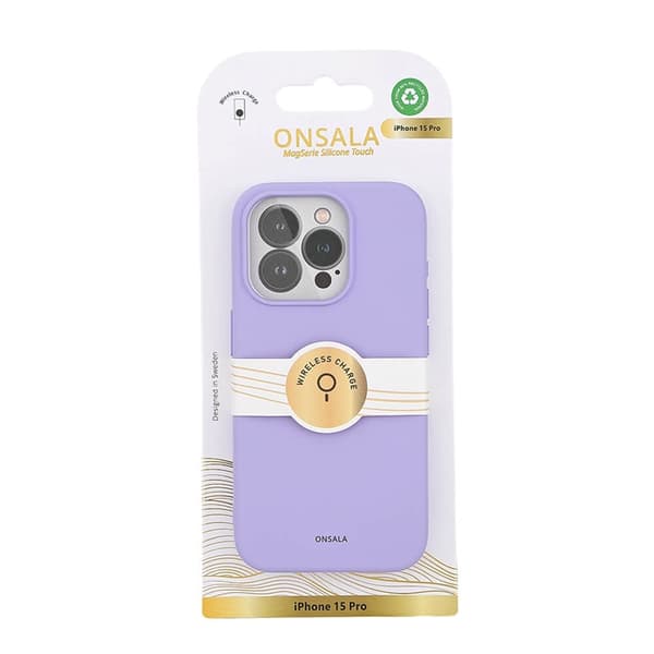 Onsala Mobilskal till iPhone 15 Pro Magsafe Silikon - Lila Lila