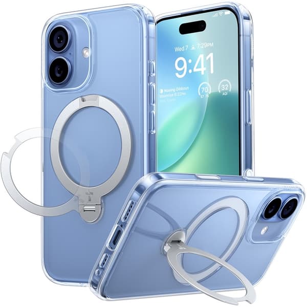 TORRAS Mobilskal till iPhone 17 MagSafe Rotating Kickstand - Clear - Transparent Transparent