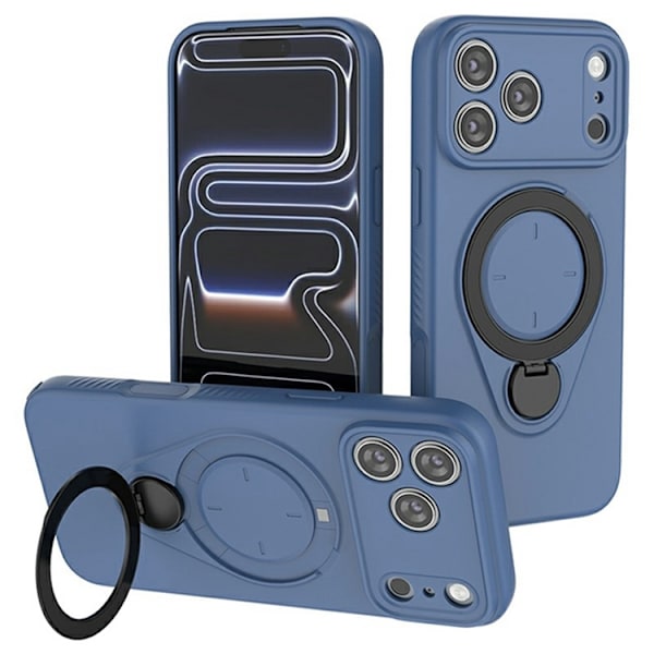 Mobilskal till iPhone 17 Pro Max MagSafe Rotating Kickstand TPU PC - Blå Blå