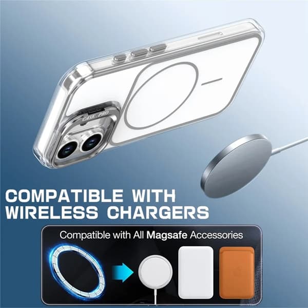 Mobilskal till iPhone 16 Plus MagSafe Lens Kickstand med Handrem - Vit Vit