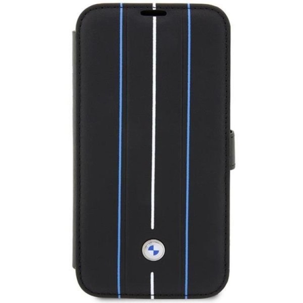 BMW iPhone 14 Pro -lompakkokotelo nahkahihnat - sininen