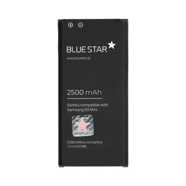Blå stjerne Samsung S5 Mini Batteri G800F 2500mAh PREMIUM