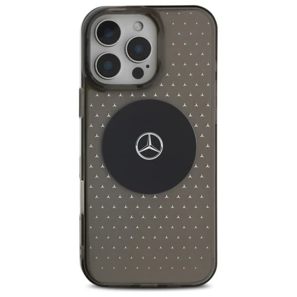 Mercedes-puhelinkotelo iPhone 16 Prolle MB Star Pattern - Musta Black