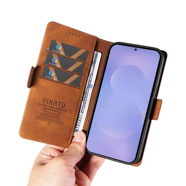 YIKATU Plånboksfodral för Samsung Galaxy S26 Plus Konstläder - Brun