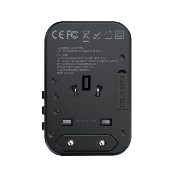 Choetech GaN 2 x USB Type-C 65W PD -pikalaturi - musta