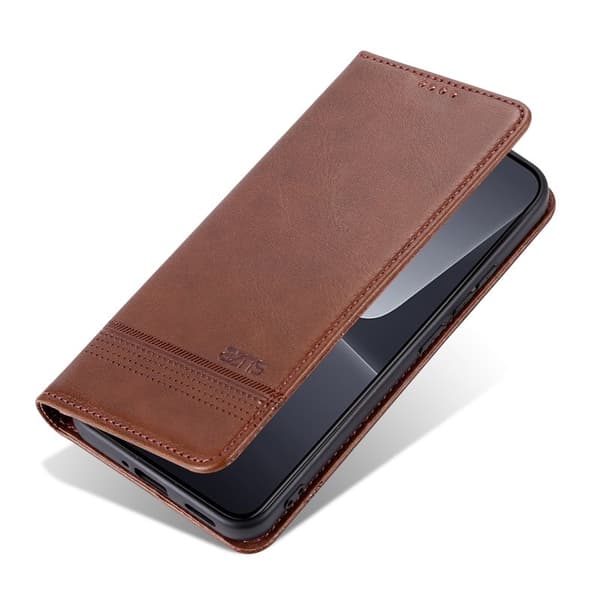 AZNS Xiaomi 13 5G Flip Plånboksfodral Konstläder - Brun