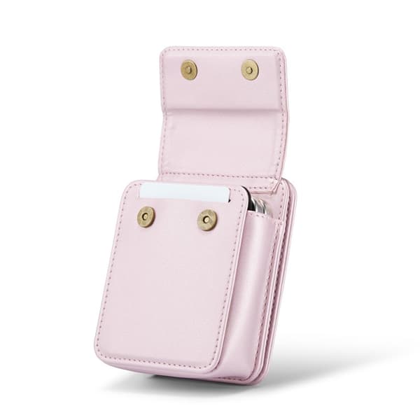Samsung Galaxy Z Flip7 FE 5G Plånboksfodral Konstläder RFID-Skydd - Rosa