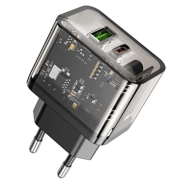 Hoco Snabbladdare PD 20W USB-A USB-C QC3.0 3A N34 - Svart