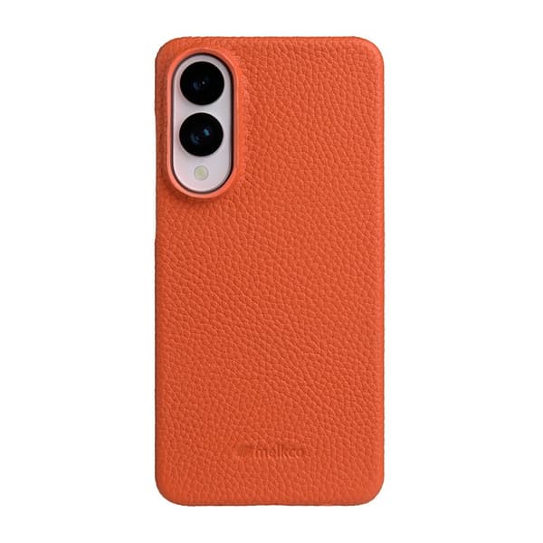 MELKCO Mobilskal till Samsung Galaxy S25 Edge Äkta Läder PC - Orange