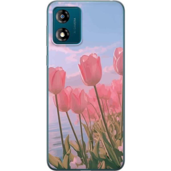 Mobilskal till Motorola Moto E13 med Rosa Tulpaner
