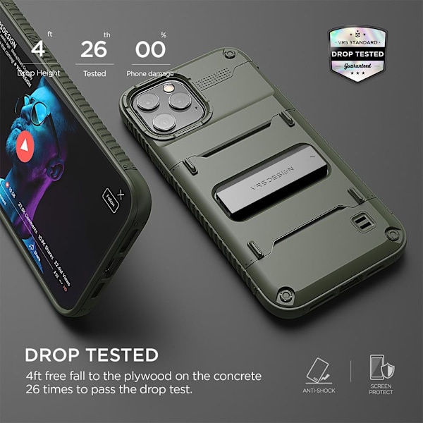 VRS DESIGN Damda QuickStand iPhone 12 Pro Max Skal - Grön Grön