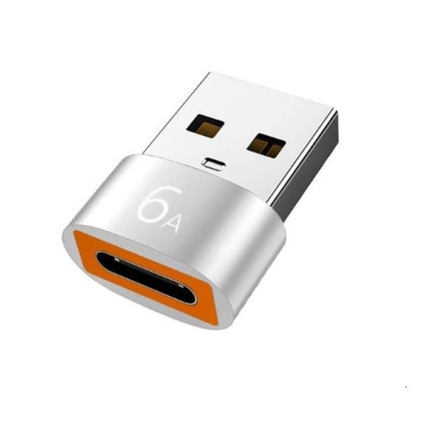 USB-A han-til-type-c hun-adapter - sølv
