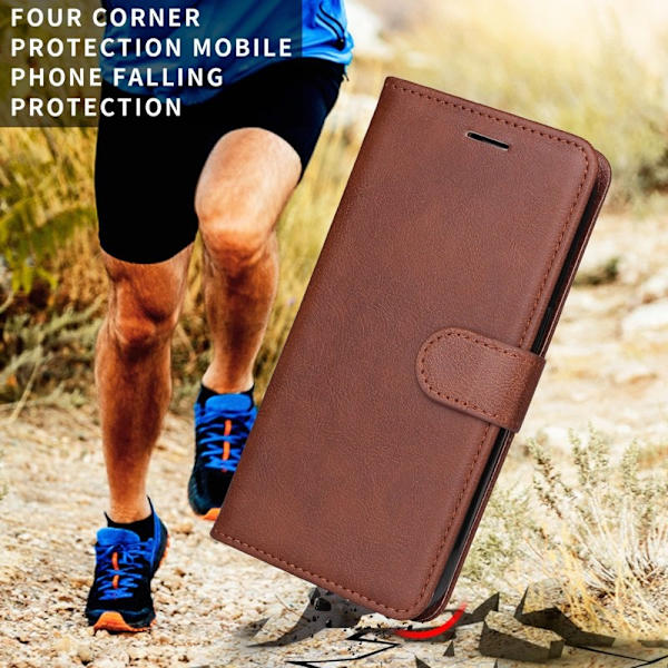 Samsung Galaxy S26 Plus Plånboksfodral Konstläder Med Rem Ställ - Brun