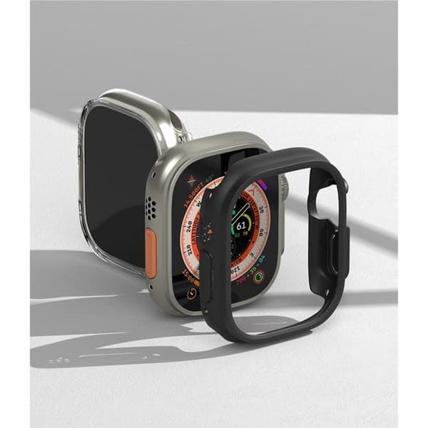 [2-Pakke] Ring Apple Watch Ultra (49mm) Etui Slank - Klar/Sort Black