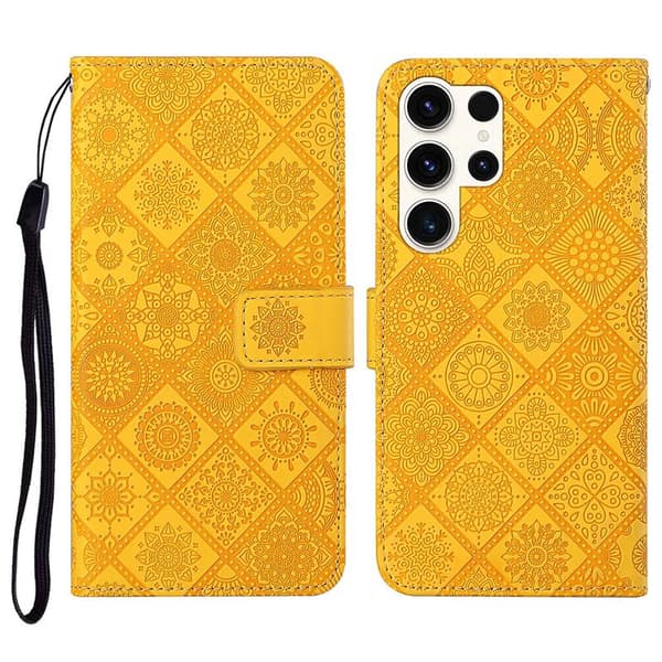 Plånboksfodral för Samsung Galaxy S26 Ultra Konstläder - Gul