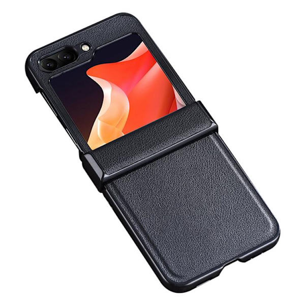 Mobilskal för Galaxy Z Flip 6/7 FE Läder + PC Hinge