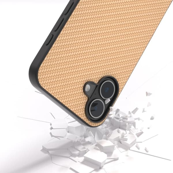 ABEEL Mobilskal till iPhone 16 Plus Hybrid Kolfiber Gul
