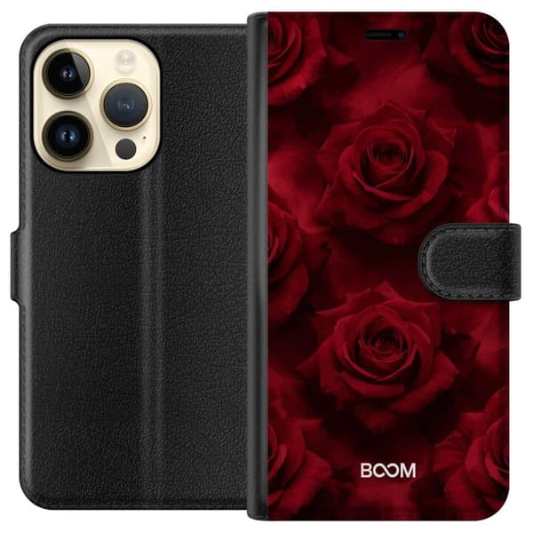 Plånboksfodral till Apple iPhone 14 Pro med Crimson Rose