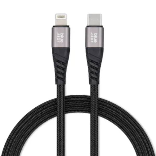 Blue Star USB-C - Lightning-kaapeli 1,2 m - musta Black