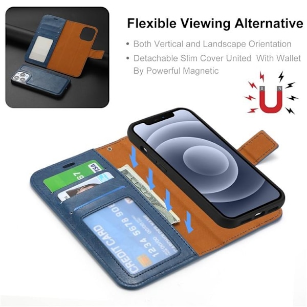 iPhone 15 Pro Max Plånboksfodral 2-in-1 Detachable - Blå