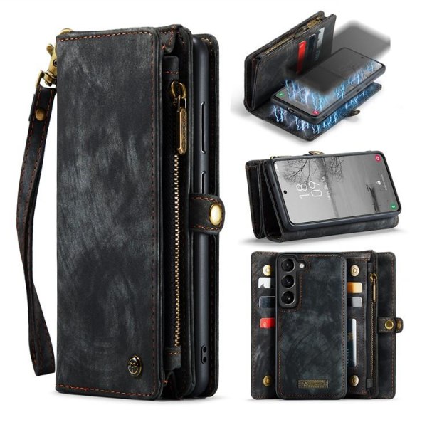 Caseme Galaxy S23 Plus Wallet Case Aftagelig - Sort