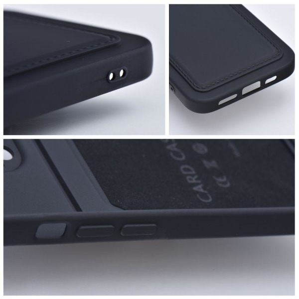 iPhone 11 Cover Forcell -korttipidike, pehmeä muovi - musta