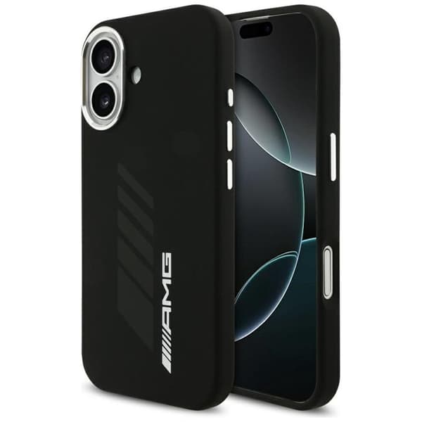 AMG telefontaske til iPhone 17 MagSafe silikone oversize rhombs - sort Svart