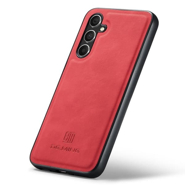DG.MING Mobilskal till Samsung Galaxy S25 PU Läder Hybrid Röd