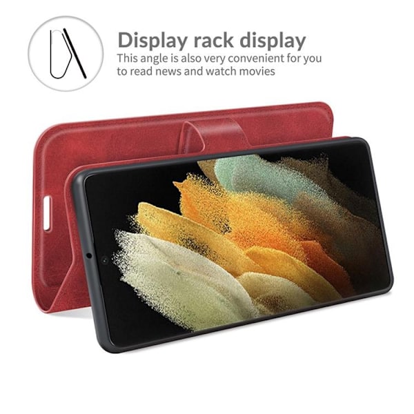 Flip Folio Fodral Galaxy S22 Ultra - Röd Röd