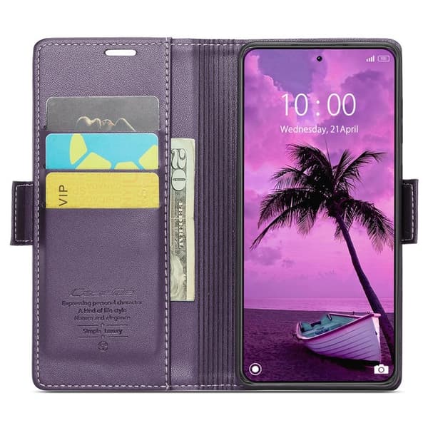 CASEME Xiaomi 14 Pro Plånboksfodral Konstläder RFID-Skydd Lila