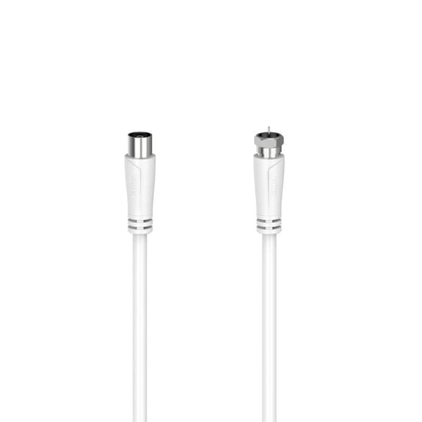 HAMA Kabel Antenne SAT 90dB F-Plug-Coax Kvinde Hvid 1,5m