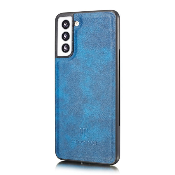 DG.MING Galaxy S21+ 5G Plånboksfodral Äkta Läder 2-i-1 Blå