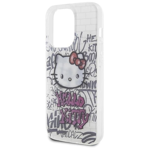 Hello Kitty iPhone 14 Pro Mobilskal Bricks Graffiti - Vit
