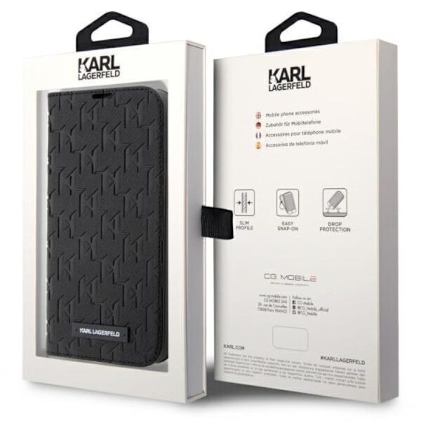 Karl Lagerfeld iPhone 14 Pro Max Plånboksfodral Monogram Svart Svart