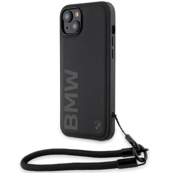 BMW iPhone 15/14/13 Mobilskal Signature Läder Wordmark Cord Svart