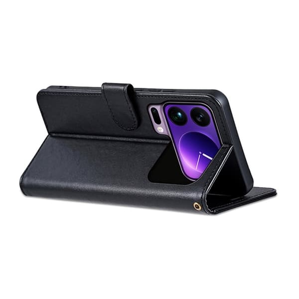 AZNS Xiaomi 17 Pro Plånboksfodral Anti-Scratch Konstläder - Svart