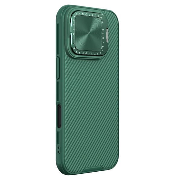 NILLKIN CamShield Prop Mobilskal till iPhone 16 Pro med Kamera Skydd Grön
