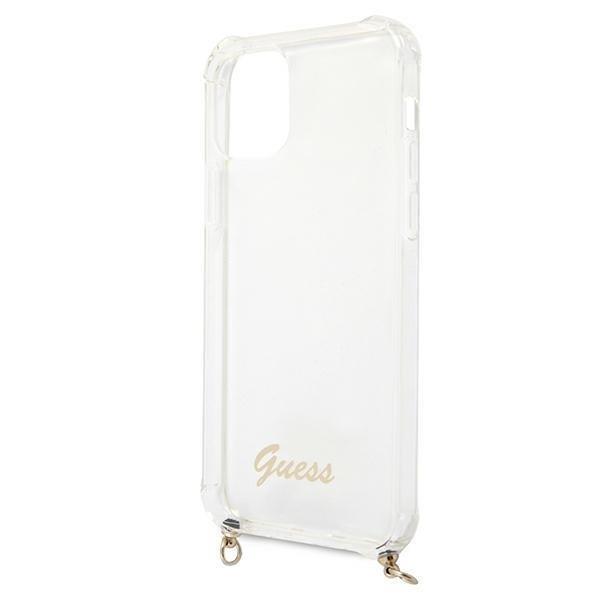 Guess Skal iPhone 12 & 12 Pro Gold Chain - Läpinäkyvä