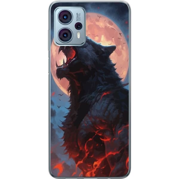 Telefontaske til Motorola Moto G23 med Howling Wolf