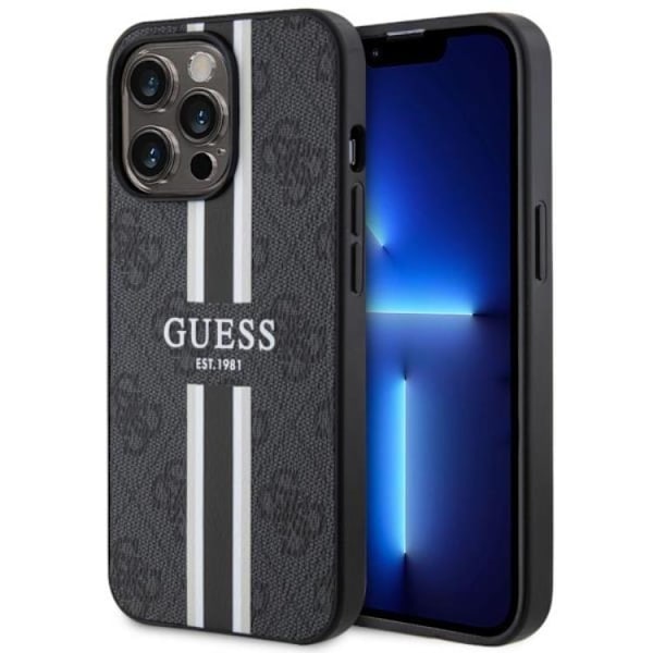 Guess iPhone 13 Pro Max Mobilskal MagSafe Printed Stripes - Svart Svart