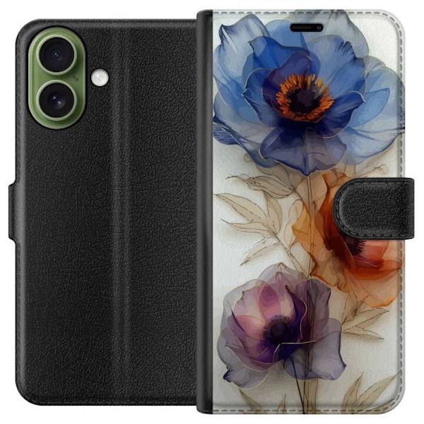 Plånboksfodral till Apple iPhone 17 med Silkesblommor