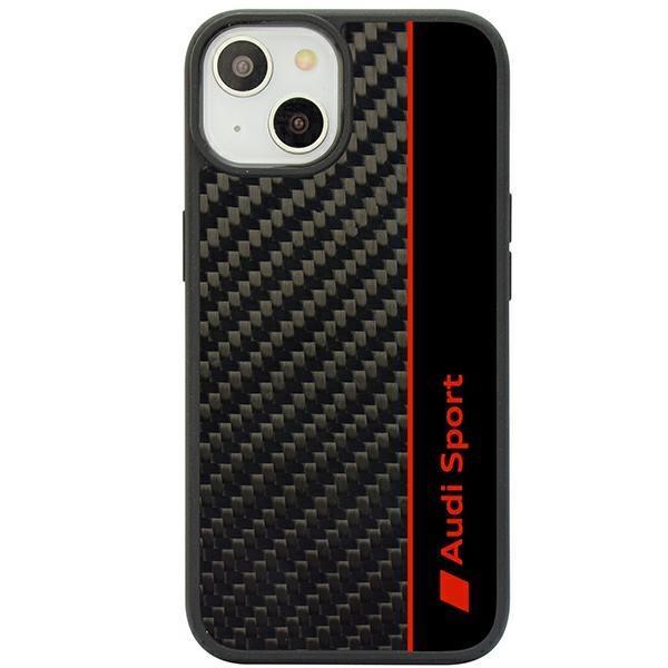 Audi iPhone 14 Mobilskal Carbon Fiber Stripe - Svart Svart