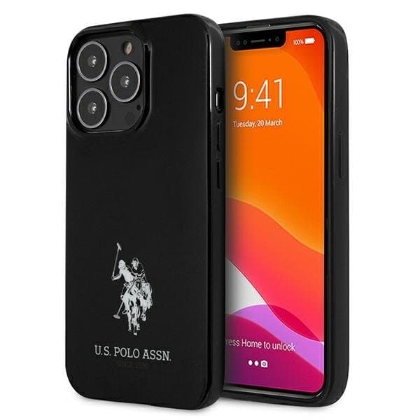 US Polo Horses Logo -kuori iPhone 13 Prolle / 13 - Musta Black