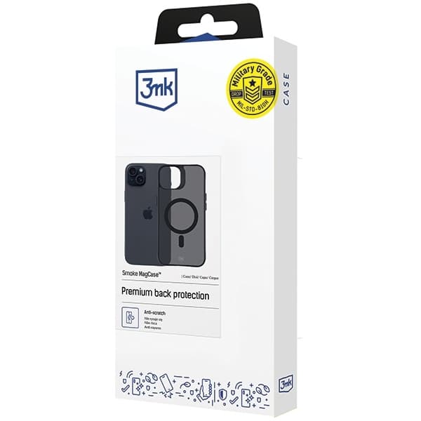 3MK Mobilskal till iPhone 15 Plus MagSafe Smoke - Svart