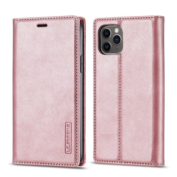 LC.IMEEKE iPhone 11 Pro Max Plånboksfodral Konstläder - Roséguld