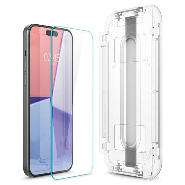 [2-Pack] Spigen iPhone 15 Plus Härdat Glas Skärmskydd 'EZ' Fit Transparent