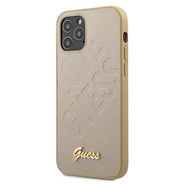Guess Must Have iPhone 12 mini Iridescent Love Gold Logo - Guld Yellow