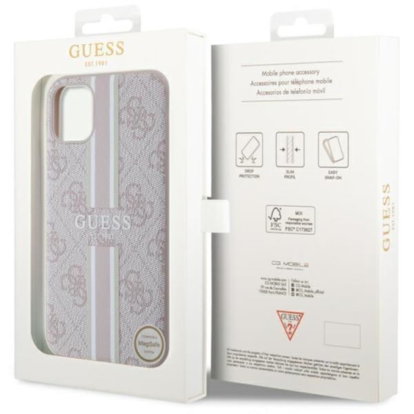 Guess iPhone 11/XR Mobilskal MagSafe 4G Printed Stripes - Rosa